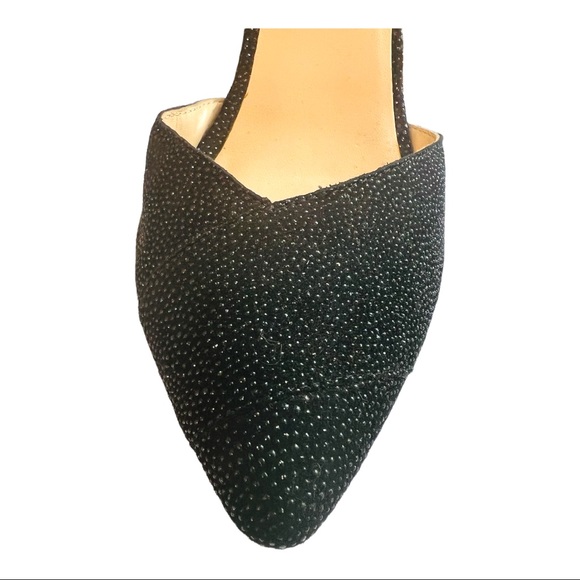 Kristin Cavallari Chinese Laundry Glass Beaded Stilettos Black Caviar Leather 9 - Picture 10 of 10